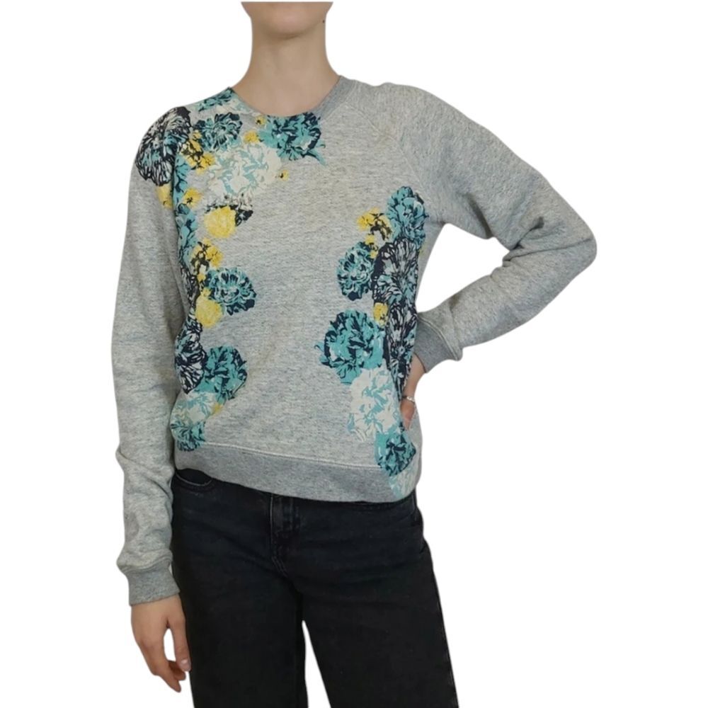J.Crew Aquatic Floral Crewneck Sweatshirt XS